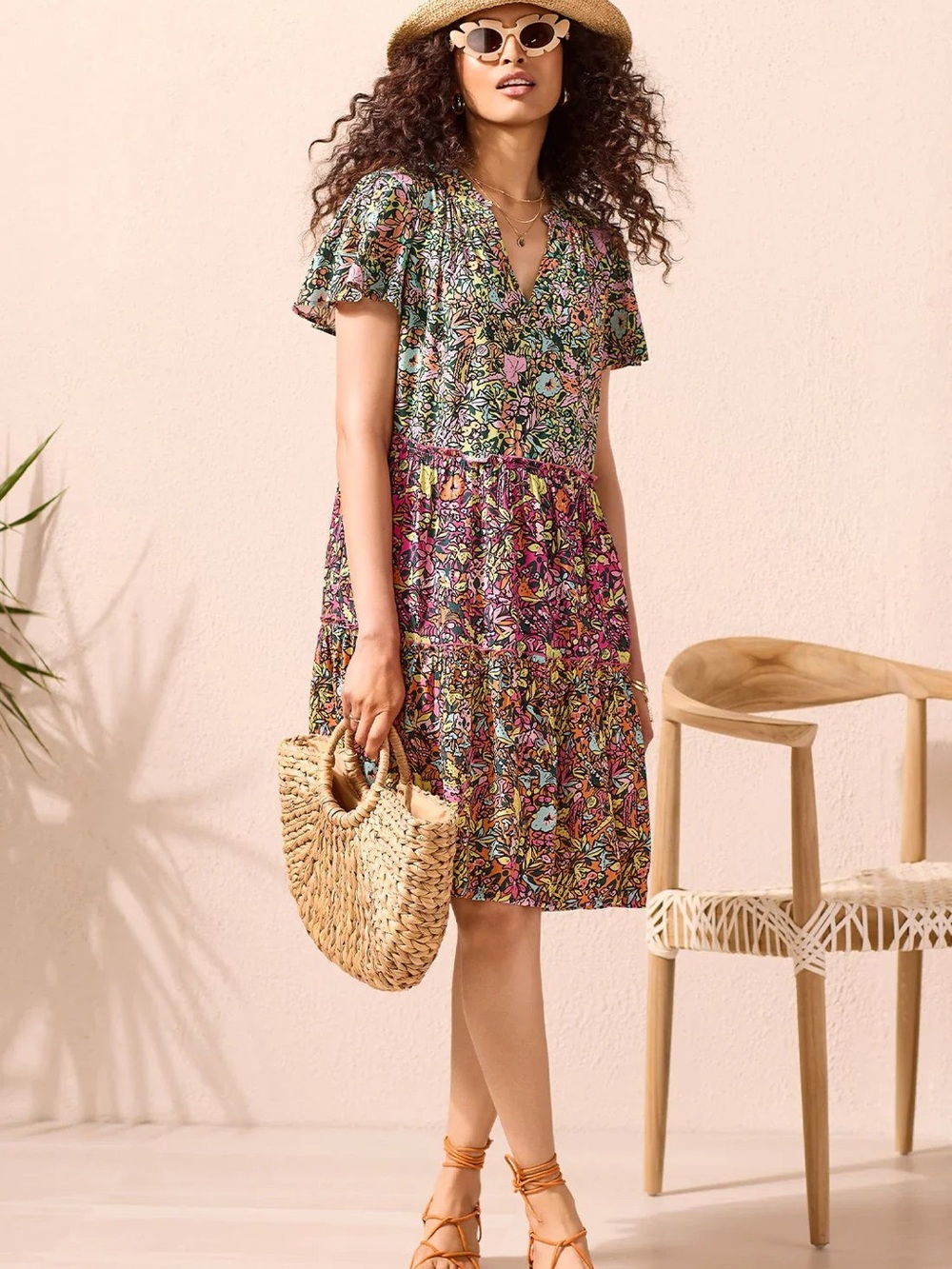 Anthropologie Floral Tiered dress